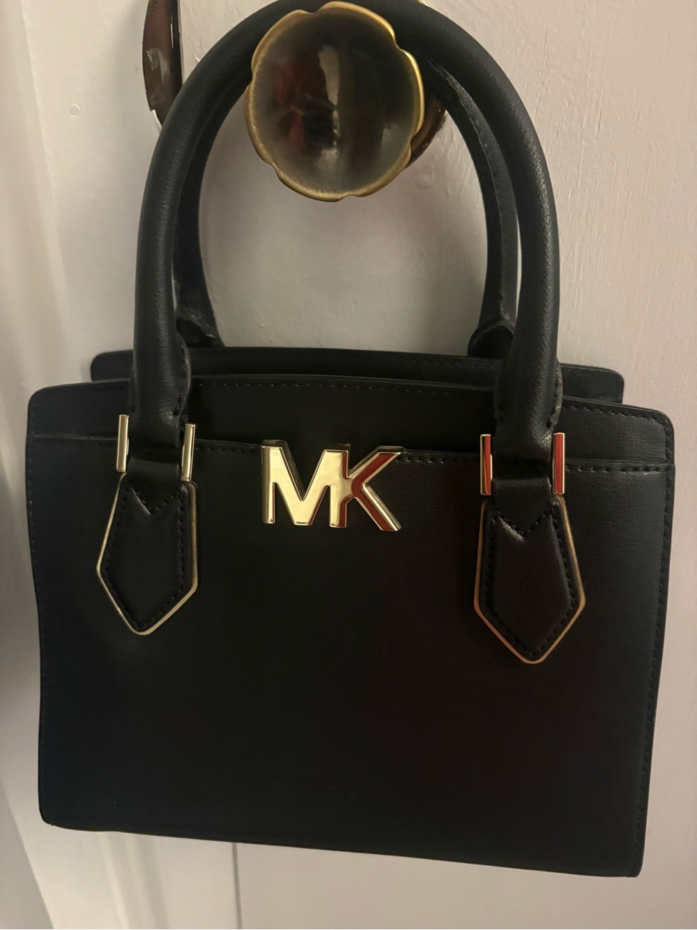 Michael Kors Black Leather Shoulder Handbag